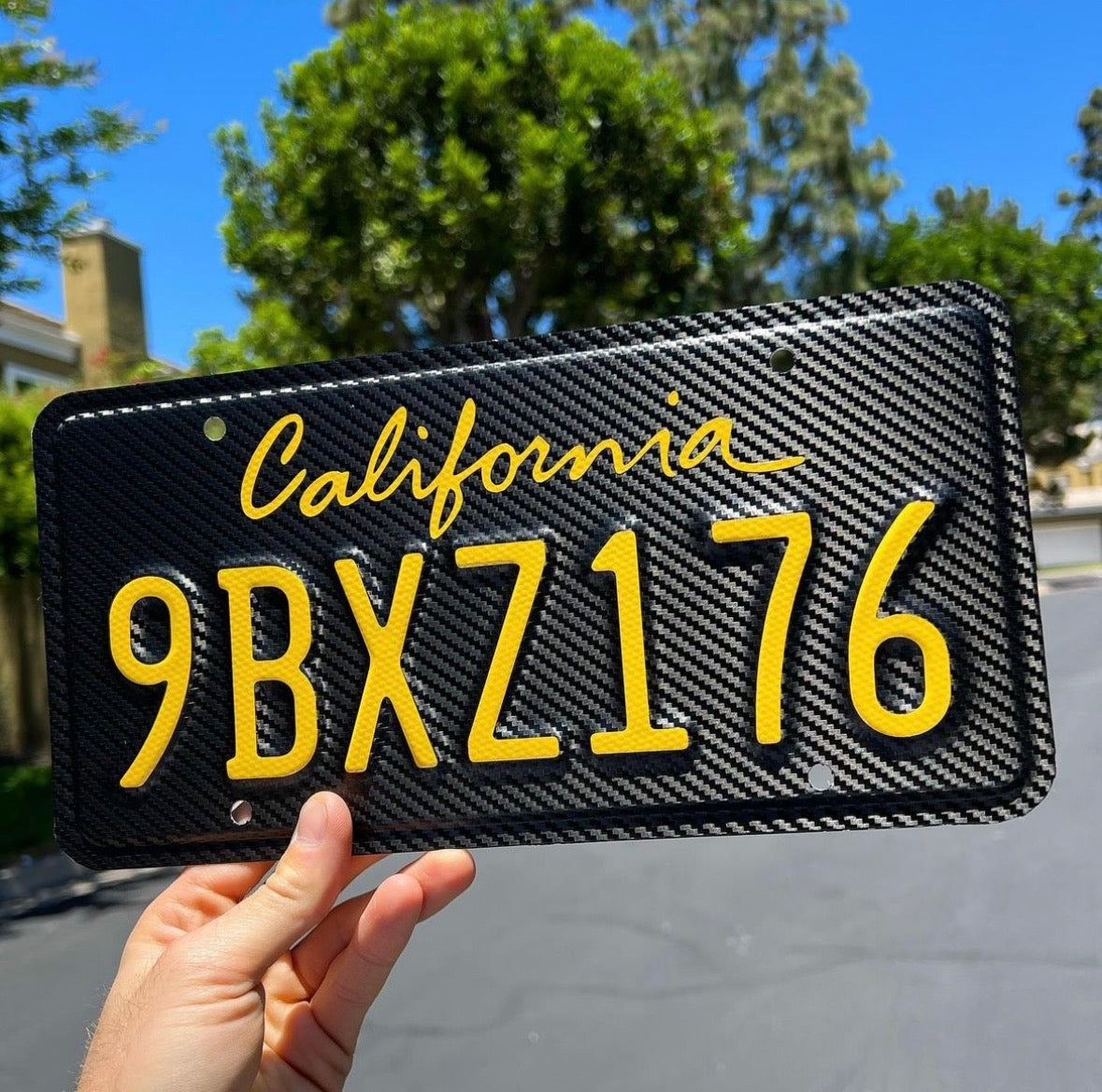 California License Plate Wrap Kit DIY Black And Yellow 1960