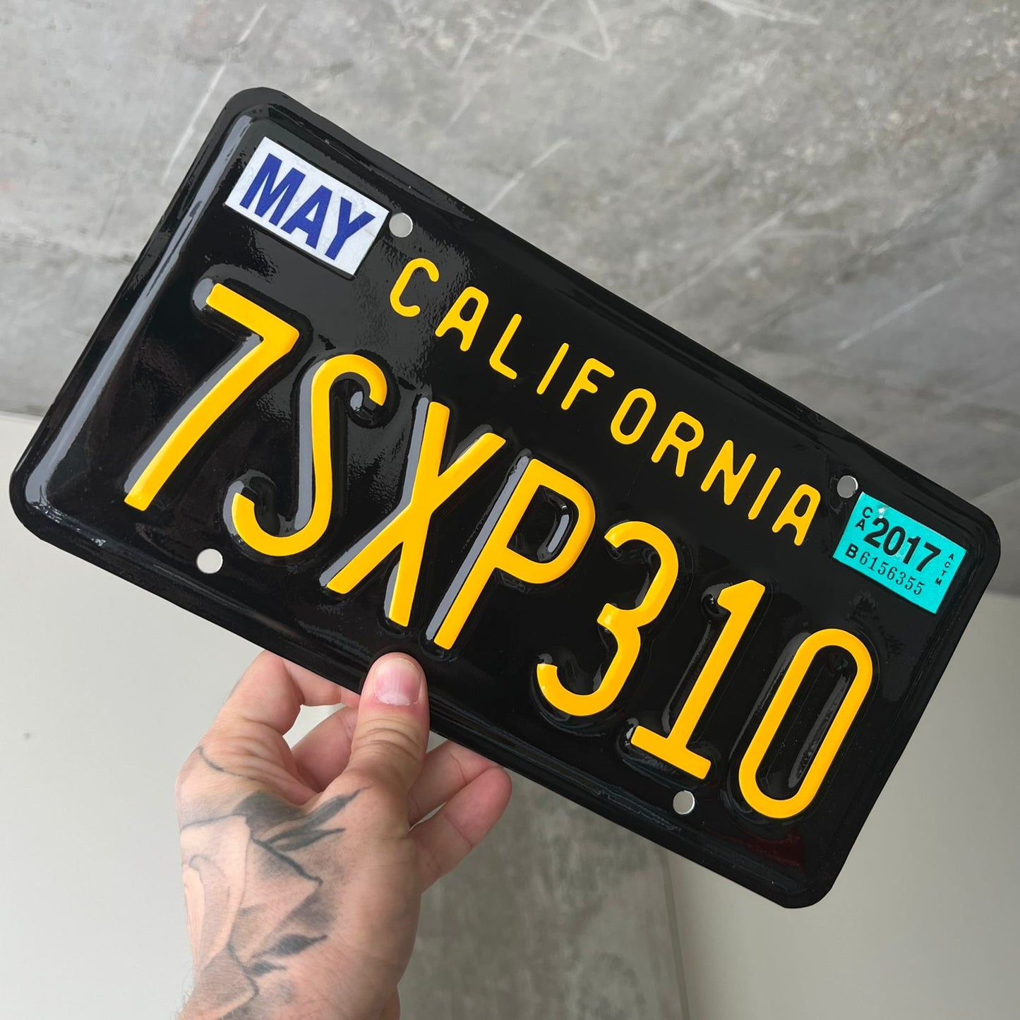 California License Plate Wrap Kit DIY Black And Yellow 1960