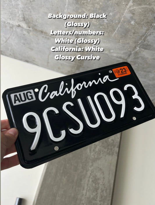 California License Plate Wrap Kit DIY Black And White Cali Plate